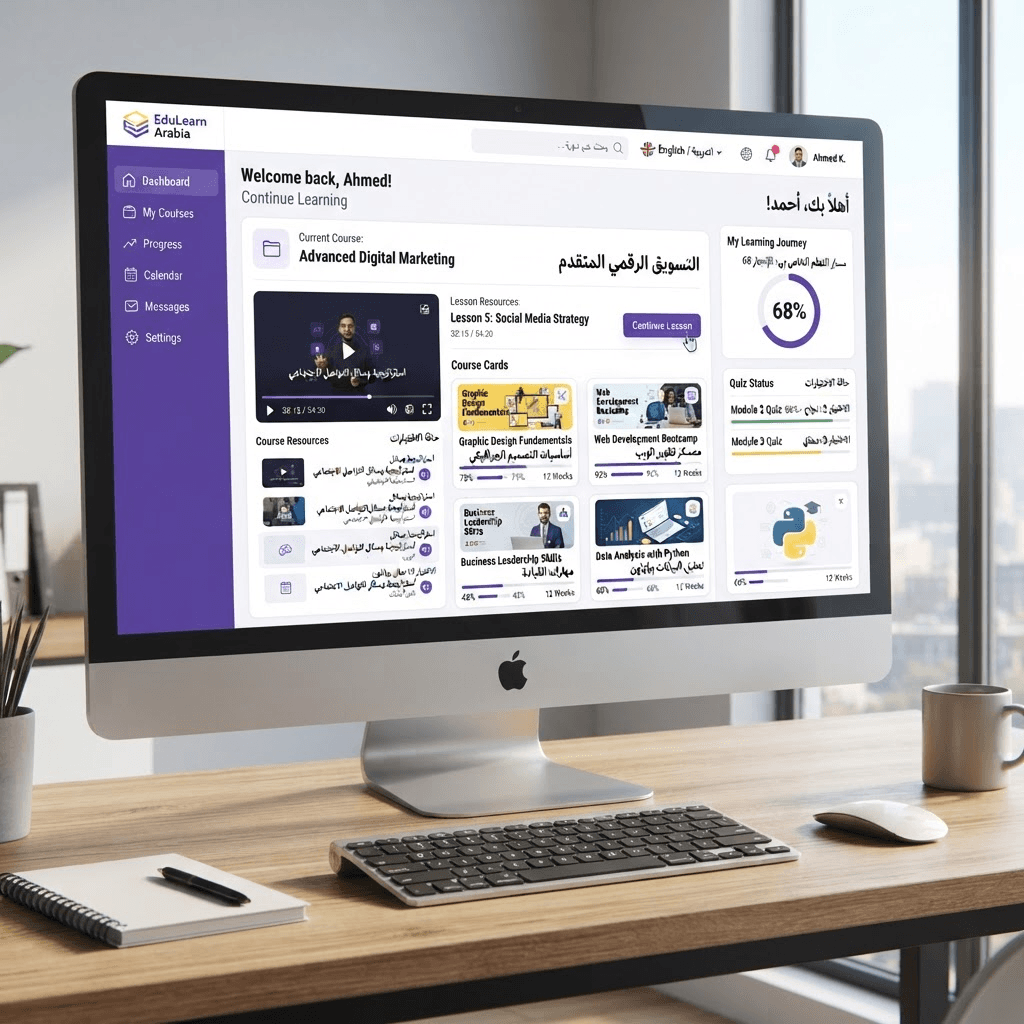 E-learning platform with bilingual course management