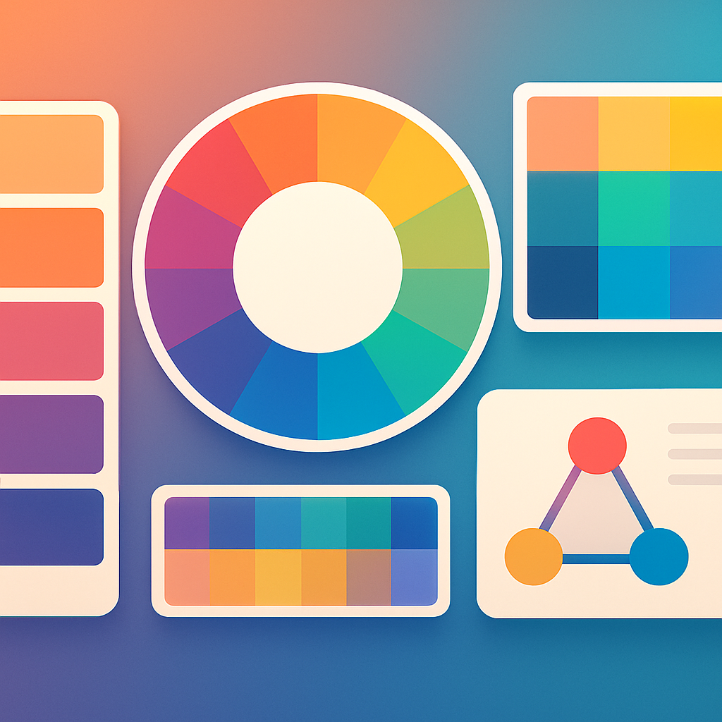 Web design color palettes - color theory and professional color combinations for websites